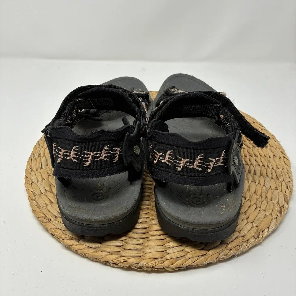 Teva 6677 Men's Hurricane Sport Sandals Size 10 Black Geometric Pattern Vintage